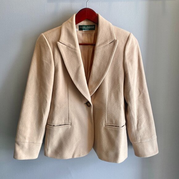 Vintage Harve Benard Wool-Blend Blazer - Warm Neutral - Picture 1 of 6